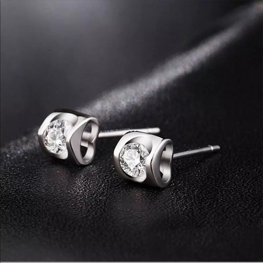 Sterling Silver 925 CZ Stud Earrings